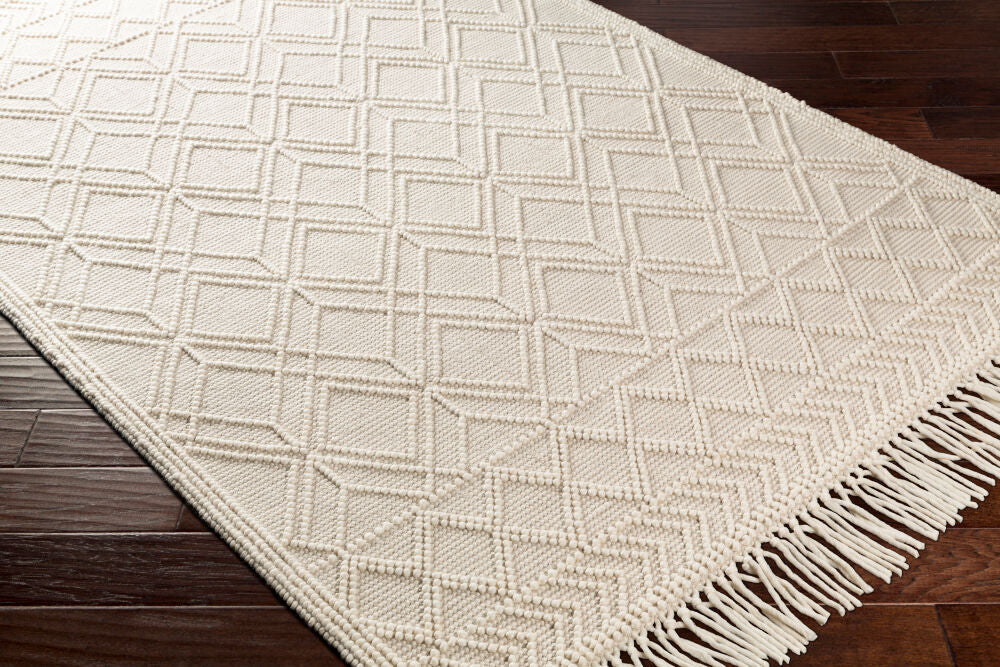 Casa DeCampo Ivory/Light Beige Handmade Rug - corner