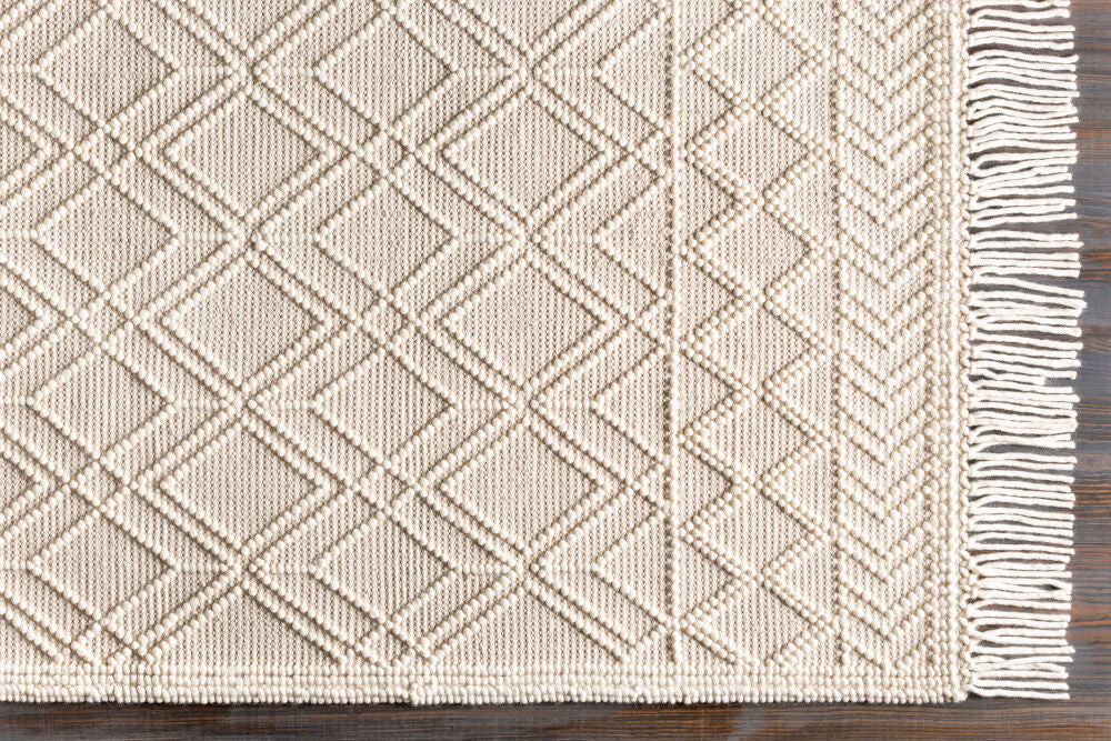 Casa DeCampo Ivory/Light Beige Handmade Rug - overhead