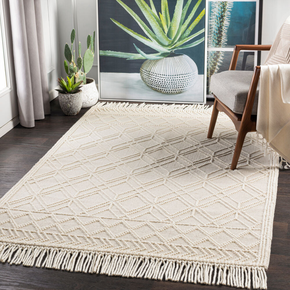 Casa DeCampo Ivory/Light Beige Handmade Rug - roomscene