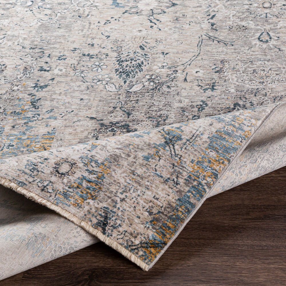 Cardiff Beige/Tan Machine Woven Rug - fold