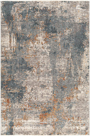 Cardiff Dark Blue/Rust Machine Woven Rug - 2'8" x 10'