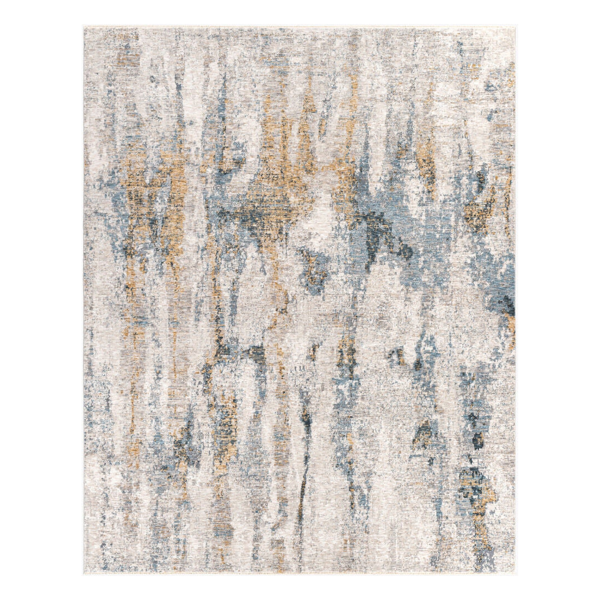 Cardiff Dark Blue/Mustard Machine Woven Rug CDF-2306 - 2'7" x 10'