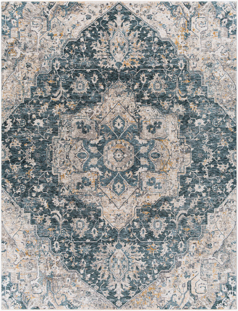 Cardiff Blue/Medium Gray Machine Woven Rug CDF-2307 - 2'7" x 10'