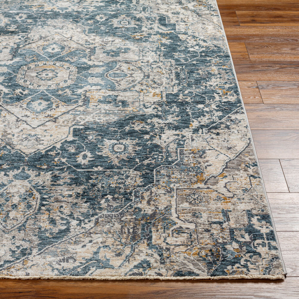 Cardiff Blue/Medium Gray Machine Woven Rug CDF-2307 - front