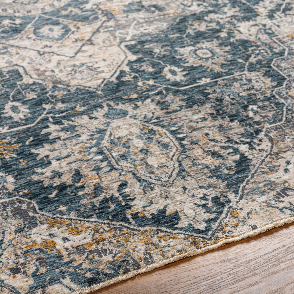 Cardiff Blue/Medium Gray Machine Woven Rug CDF-2307 - texture