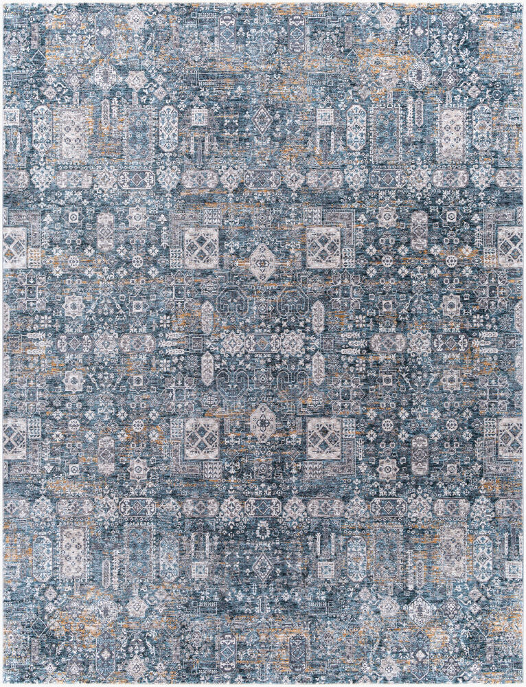 Cardiff Blue/Medium Gray Machine Woven Rug CDF-2309 - 2'7" x 10'