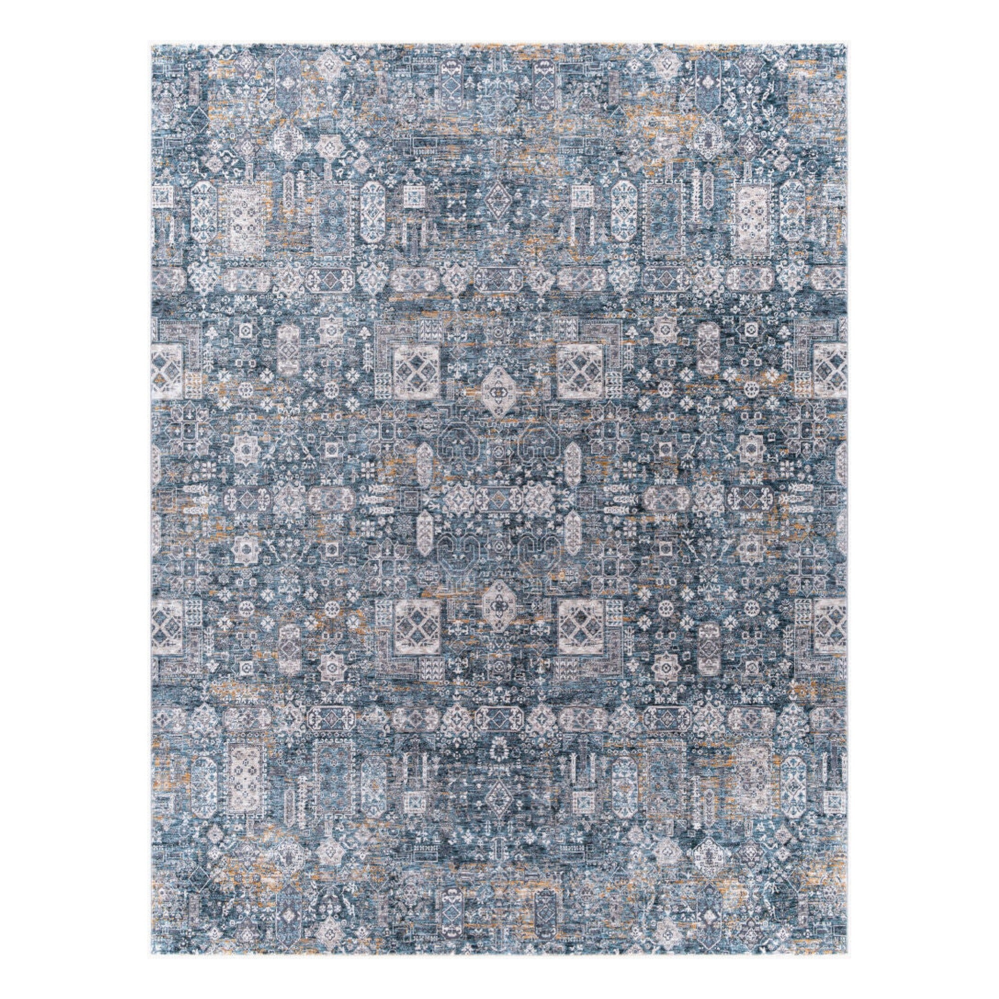 Cardiff Blue/Medium Gray Machine Woven Rug CDF-2309 - 2'7" x 10'