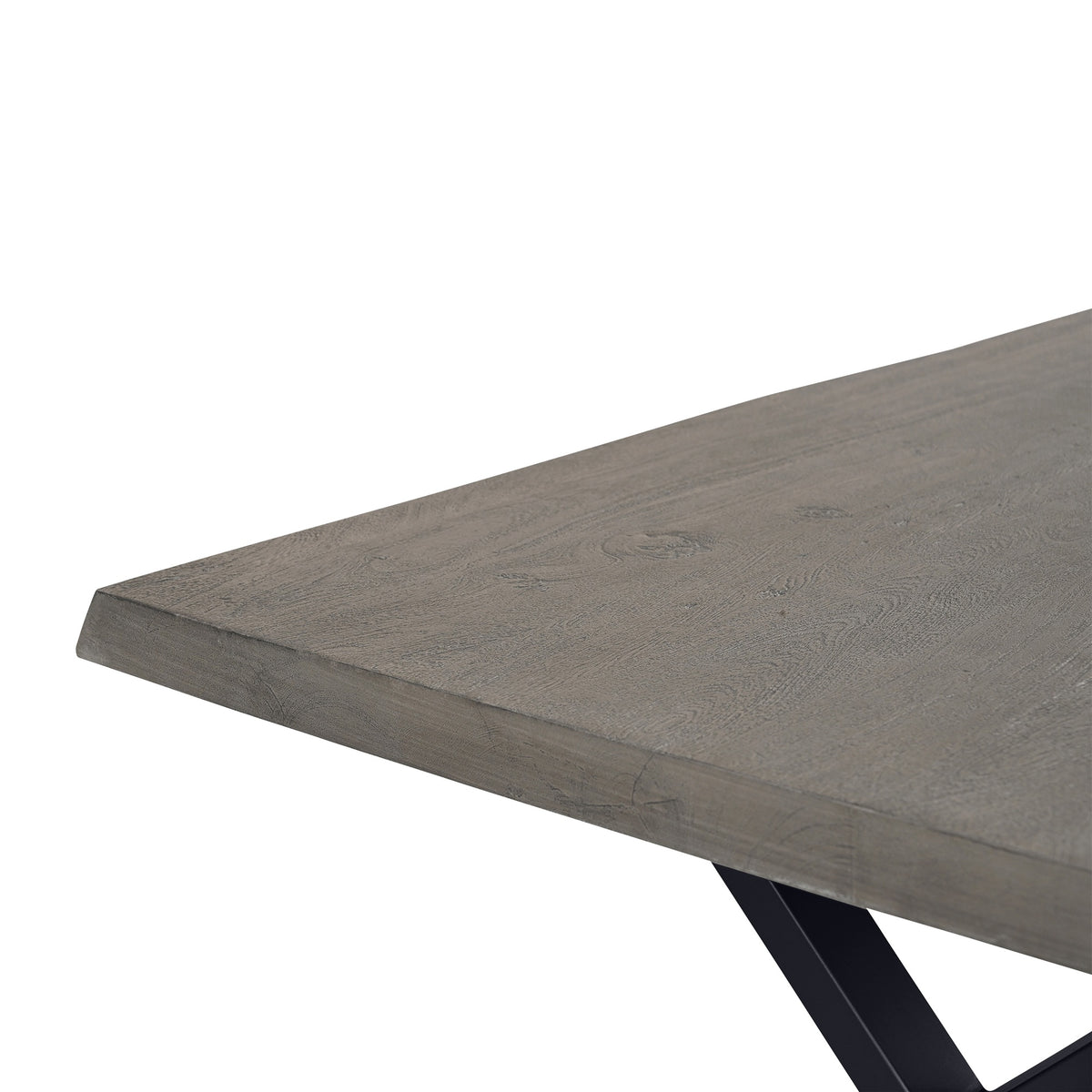 Brooks Dining Table X Base 40" x 79" Sandblasted Grey Top - Black Base by Urbia - detail 5