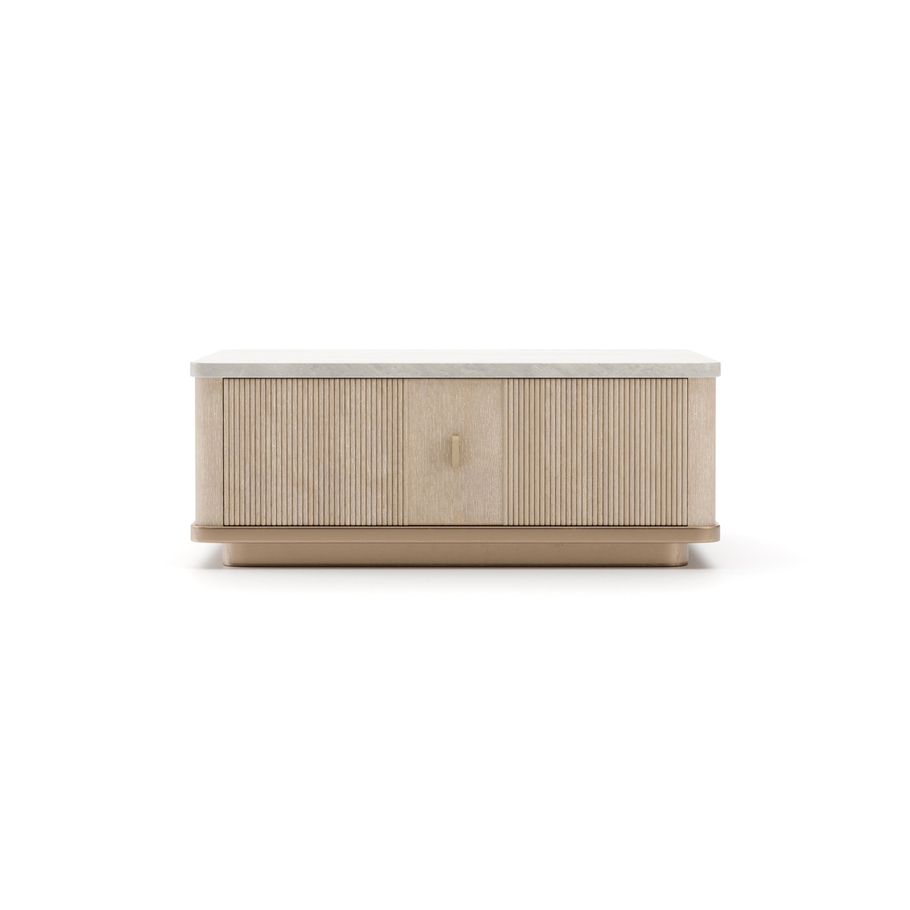 Rhythm Square Cocktail Table Neutral Metallic 40" by Caracole