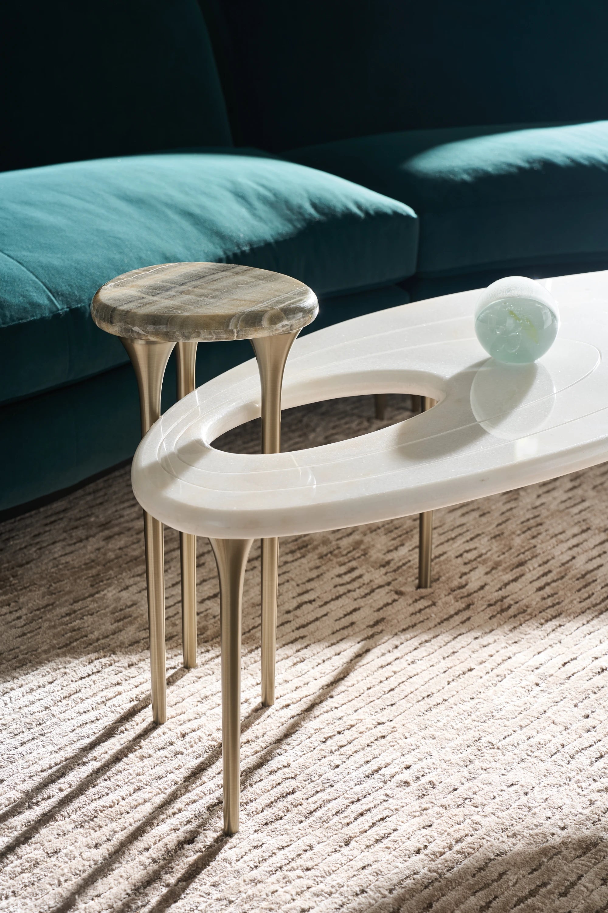Resonance Champagne Gold Coffee Table 66" by Caracole - view 3