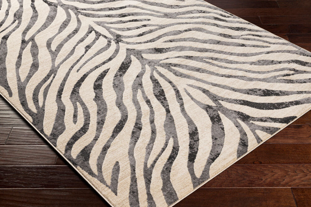 City Black/Taupe Machine Woven Rug CIT-2300 - corner