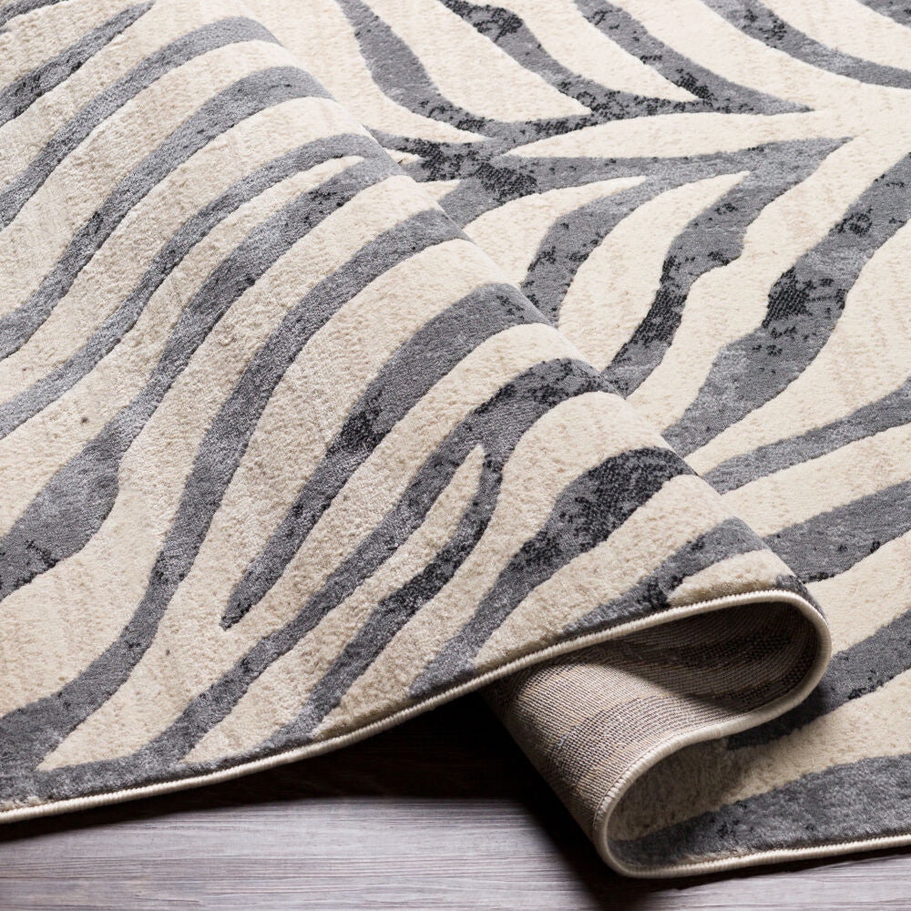 City Black/Taupe Machine Woven Rug CIT-2300 - fold