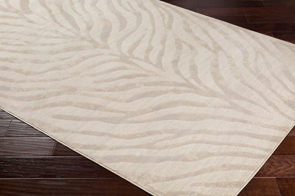 City Light Beige/Taupe Machine Woven Rug - corner