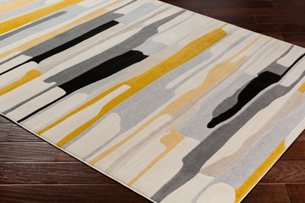 City Black/Taupe Machine Woven Rug CIT-2340 - corner