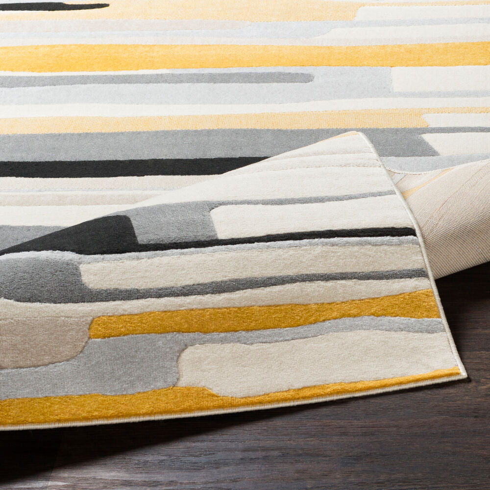 City Black/Taupe Machine Woven Rug CIT-2340 - fold