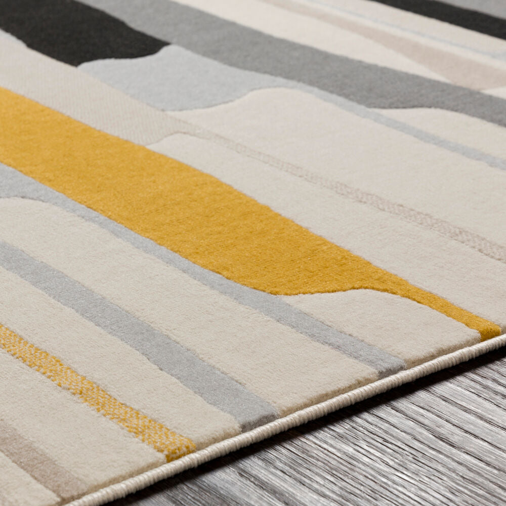 City Black/Taupe Machine Woven Rug CIT-2340 - texture