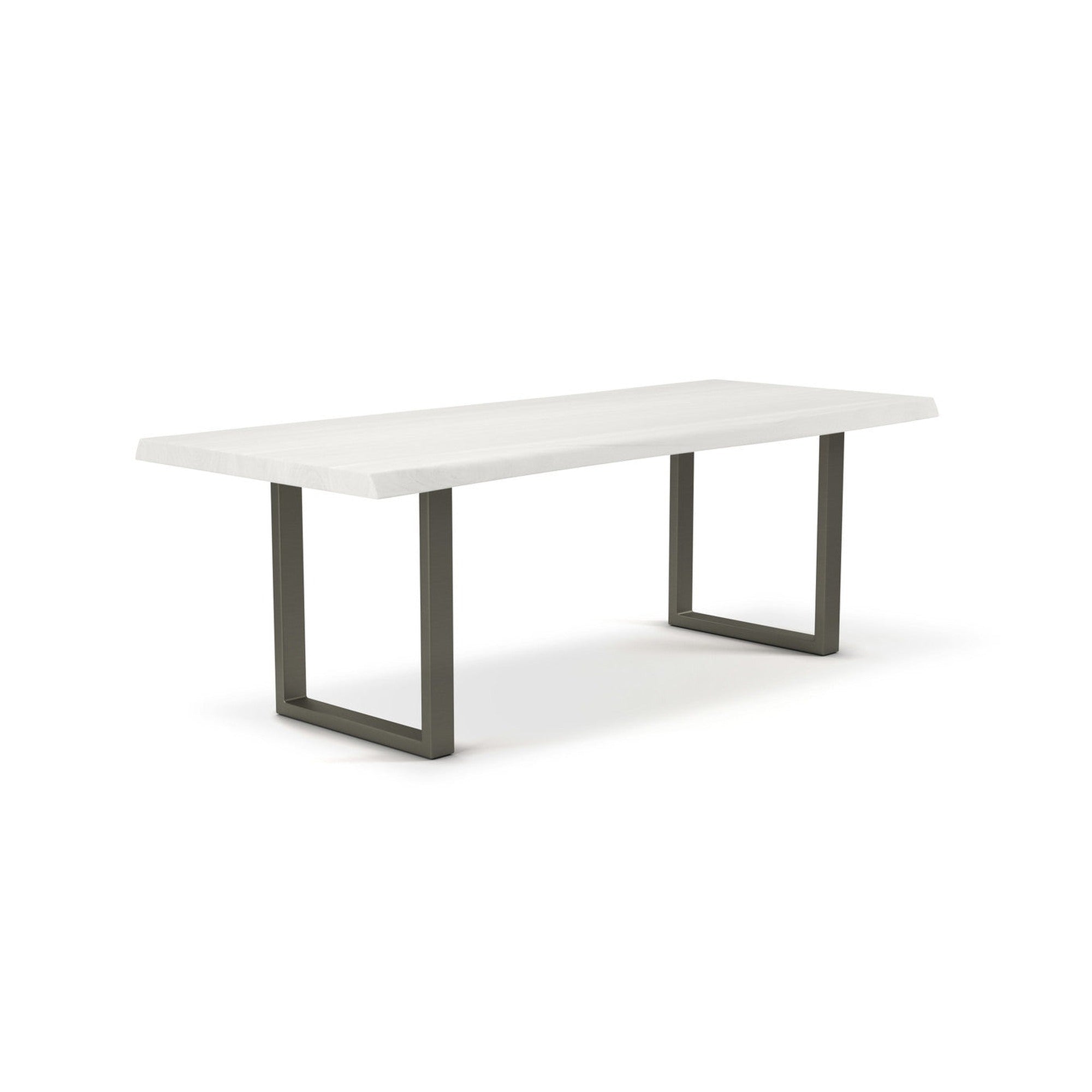 Brooks - Dining Table - U Base - 40" x 79" - White Wash Top - Pewter Base