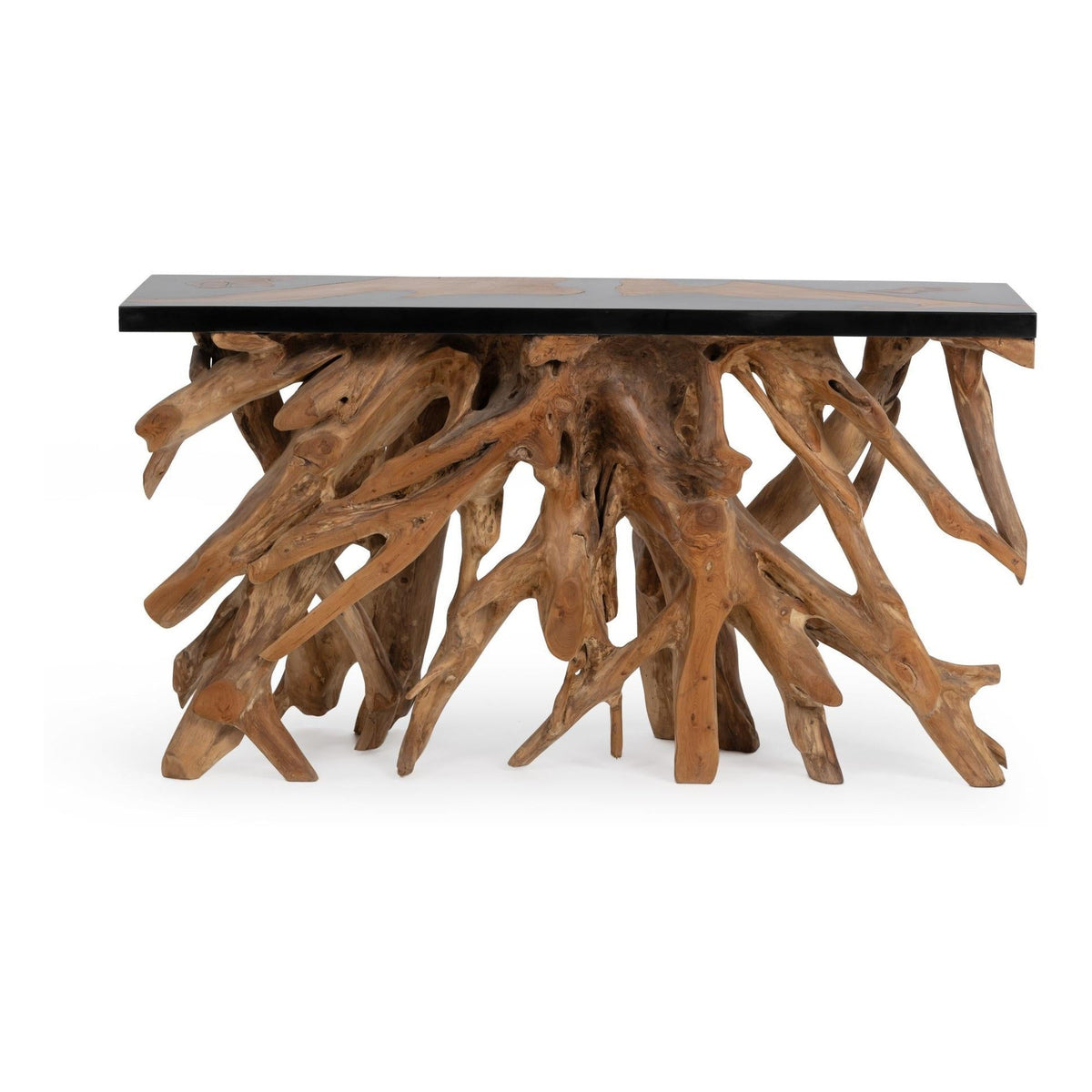 Solana Console Table - Black Resin / Rectangle by Classic Home