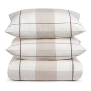 Hanson Duvet Set Queen - Ivory/Toffee Brown by Classic Home