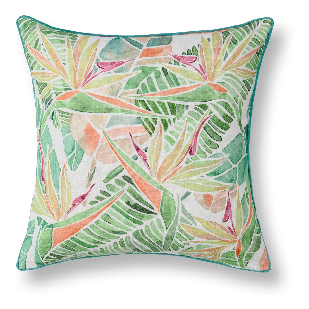 Paradise Grove Pillow - Green Multi / 22"x22" by Classic Home