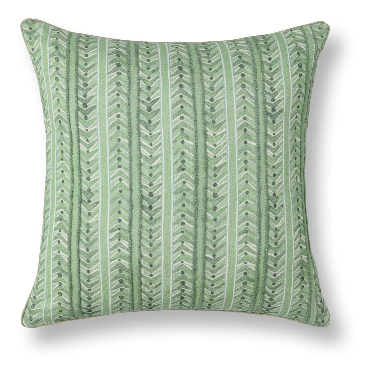 Seaglass Stripe Pillow - Palm Green / 20"x20" by Classic Home