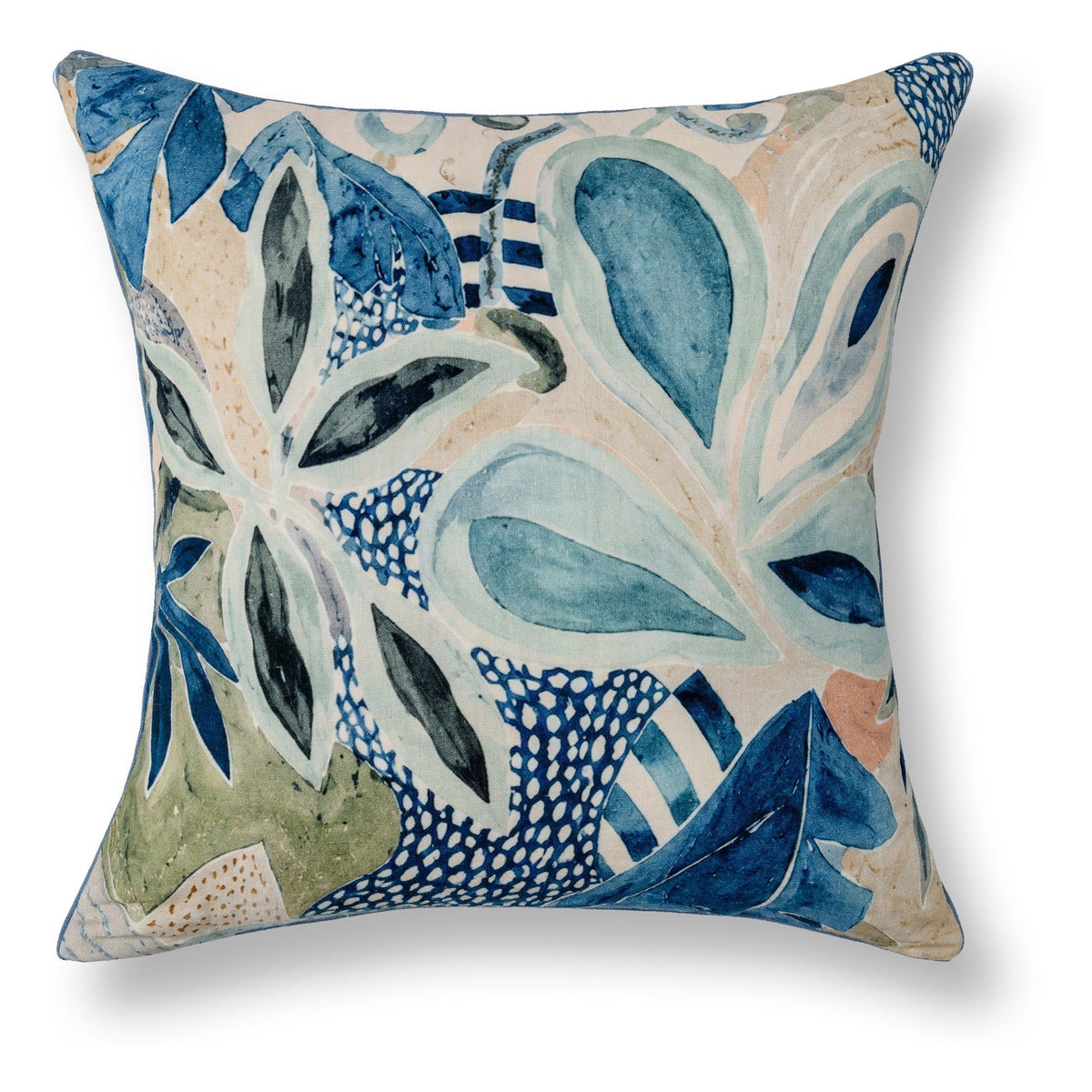 Botanical Reverie Pillow - Blue Multi / 22"x22" by Classic Home