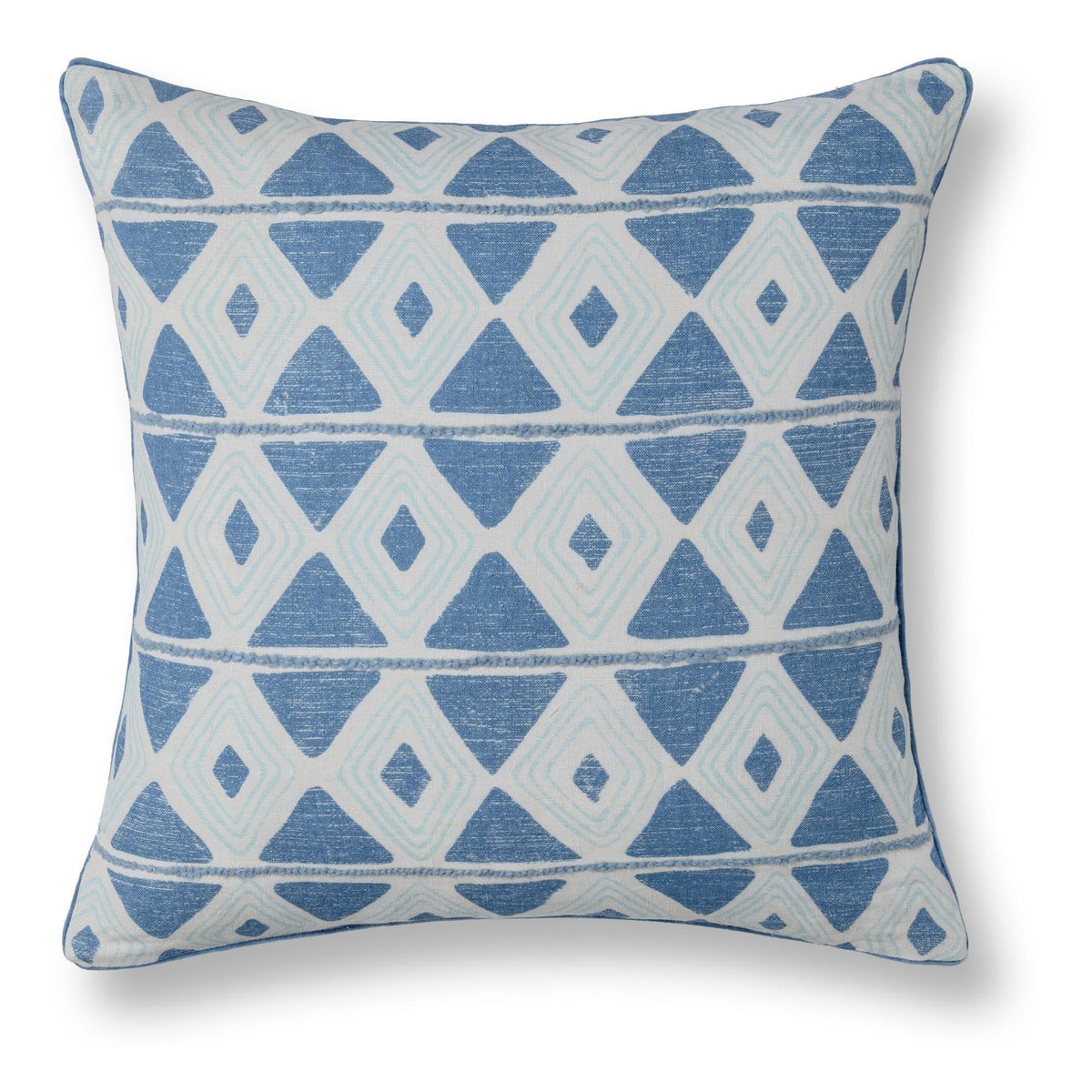 Seaside Trellis Pillow - Harbor Blue / 22"x22" by Classic Home