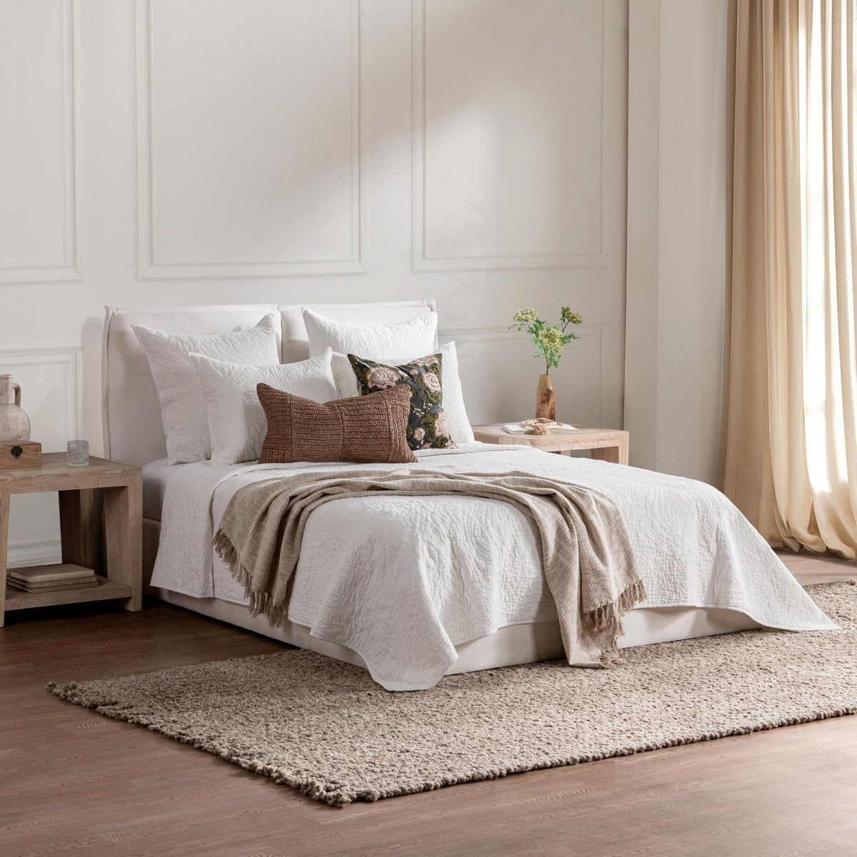 Berkshire Linen Quilt Queen - Cloud by Classic Home