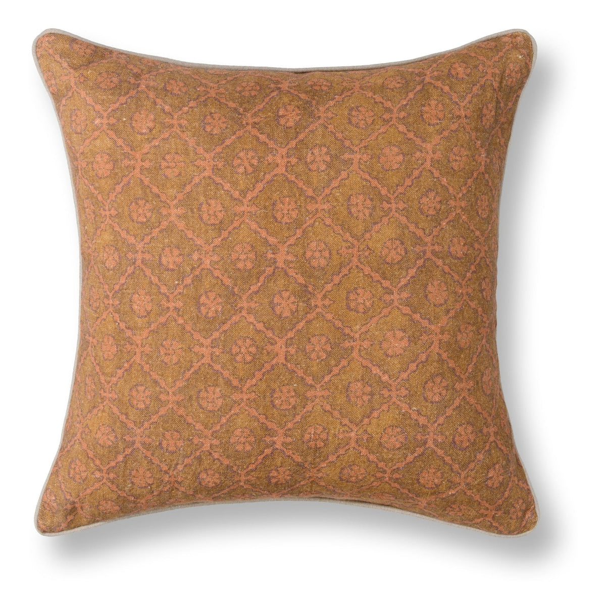Bromley Pillow - Golden Brown / 22"x22" by Classic Home