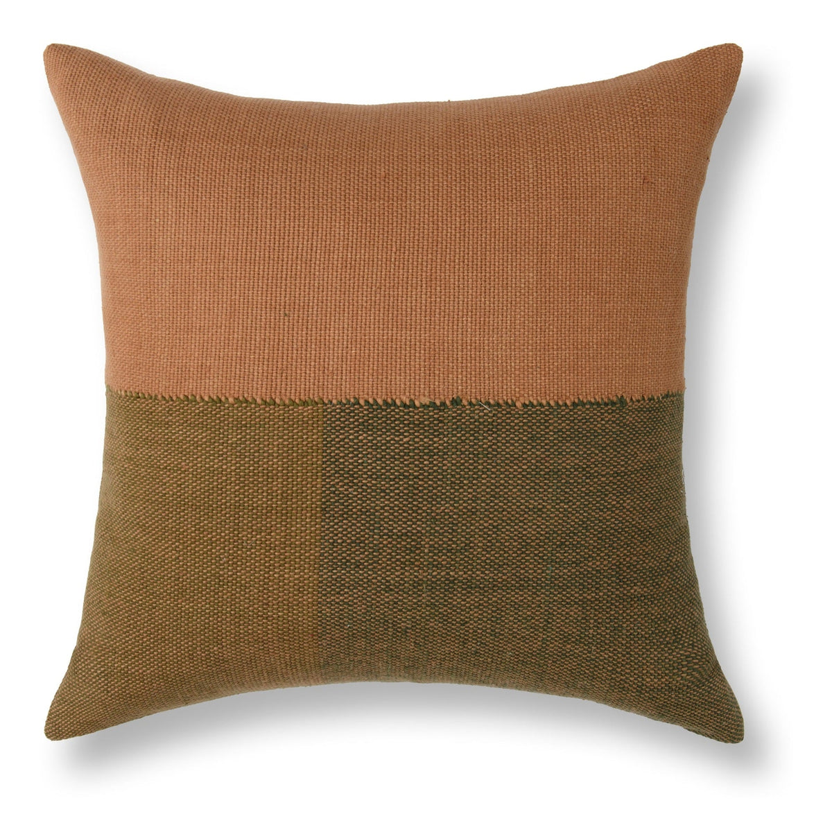 Woodland Pillow - Chestnut/Olive Green / 22"x22" by Classic Home