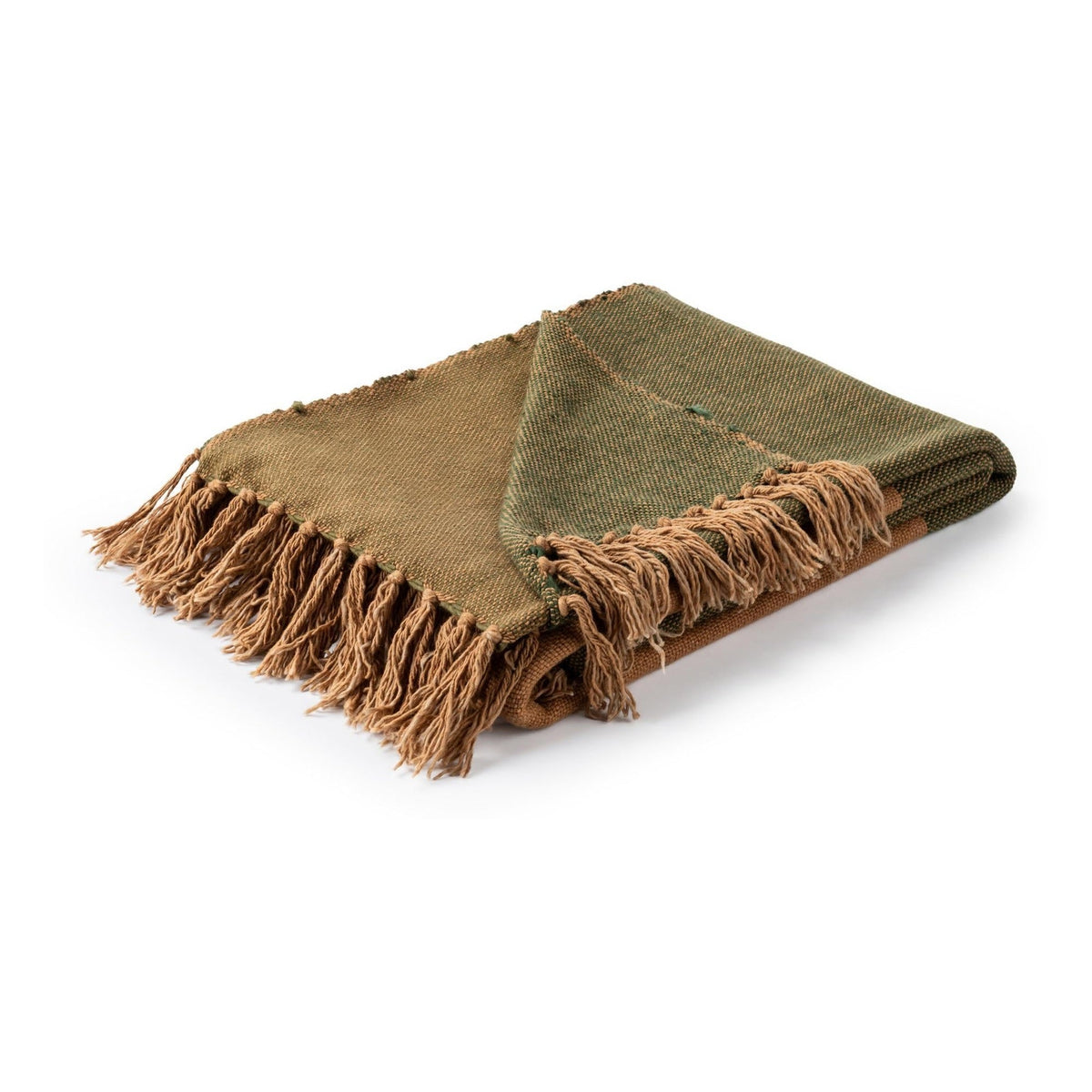 Woodland Throw - Chestnut/Olive Green / Throw by Classic Home