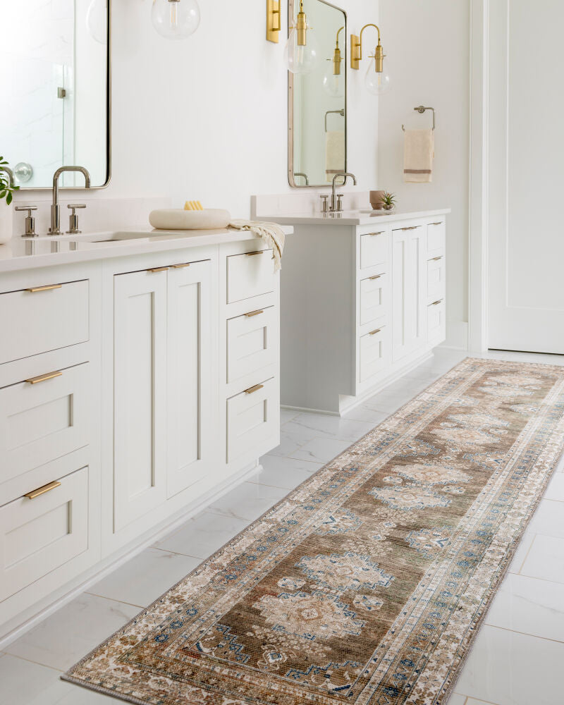 Colin Blue/Light Beige Machine Woven Rug - roomscene