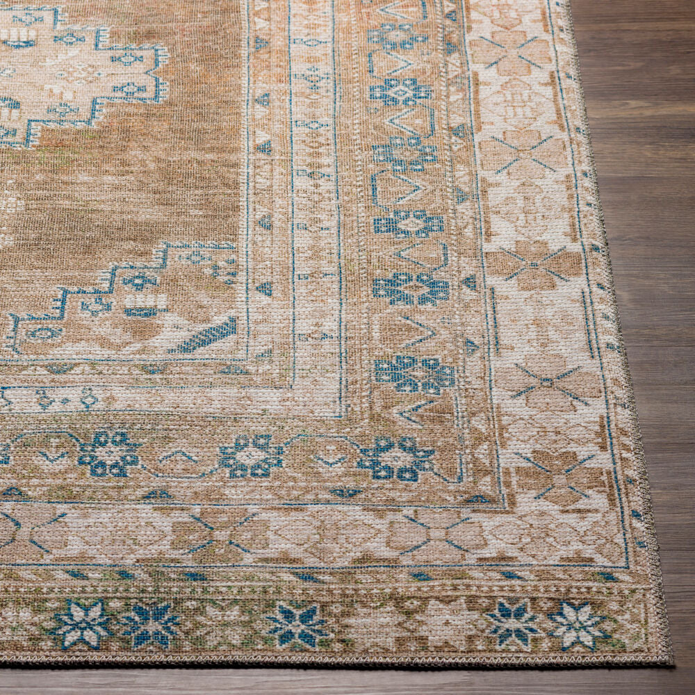 Colin Blue/Light Beige Machine Woven Rug - front