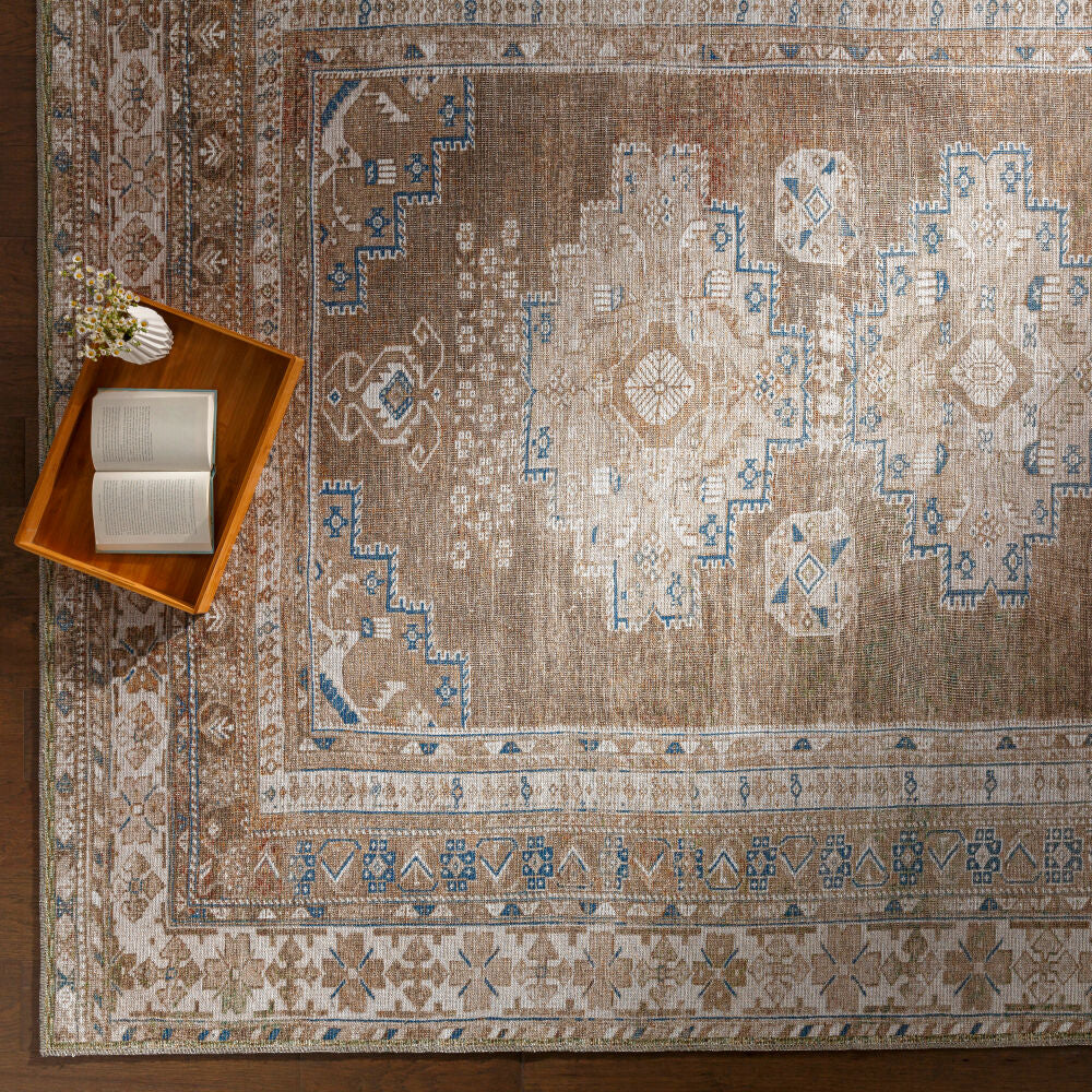Colin Blue/Light Beige Machine Woven Rug - styleshot