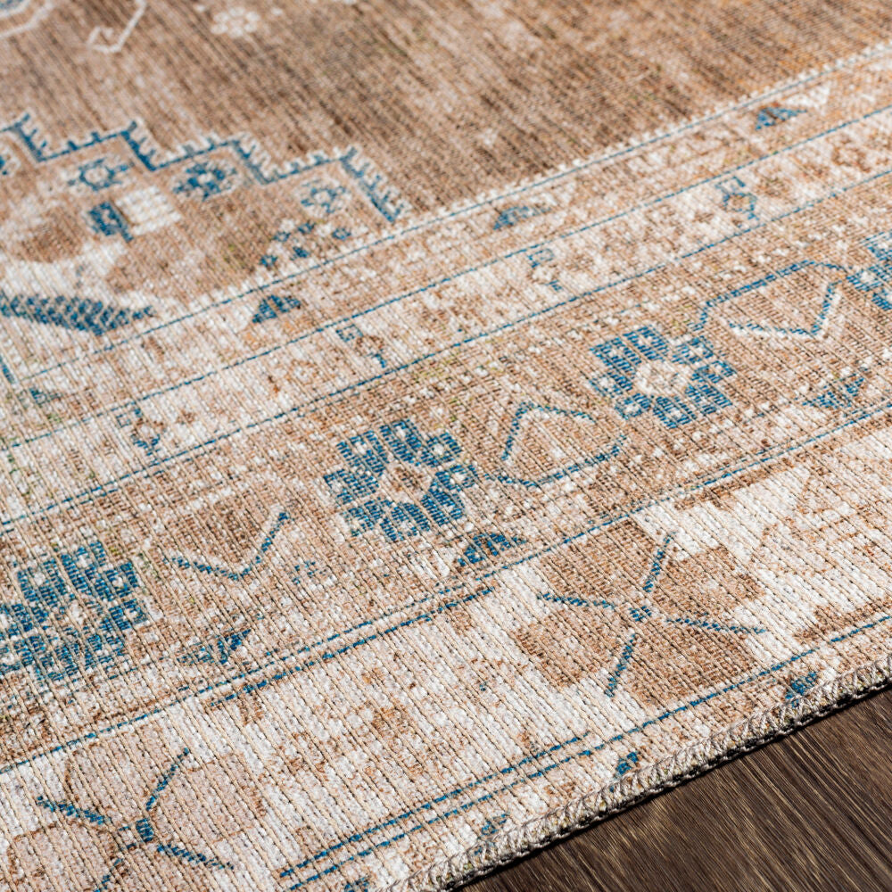 Colin Blue/Light Beige Machine Woven Rug - texture