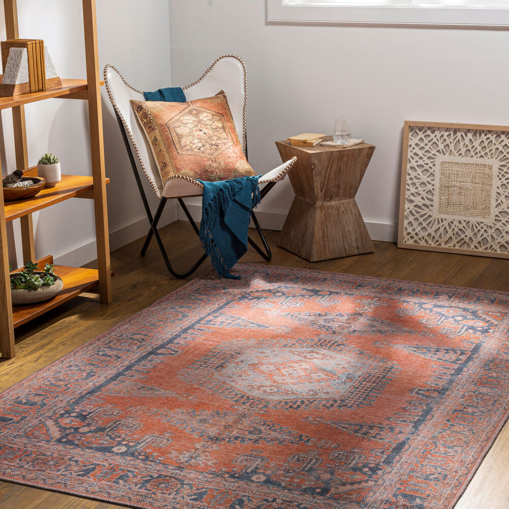 Colin Blue/Tan Machine Woven Rug - roomscene