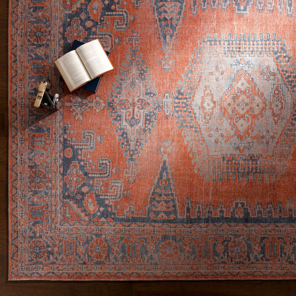 Colin Blue/Tan Machine Woven Rug - styleshot
