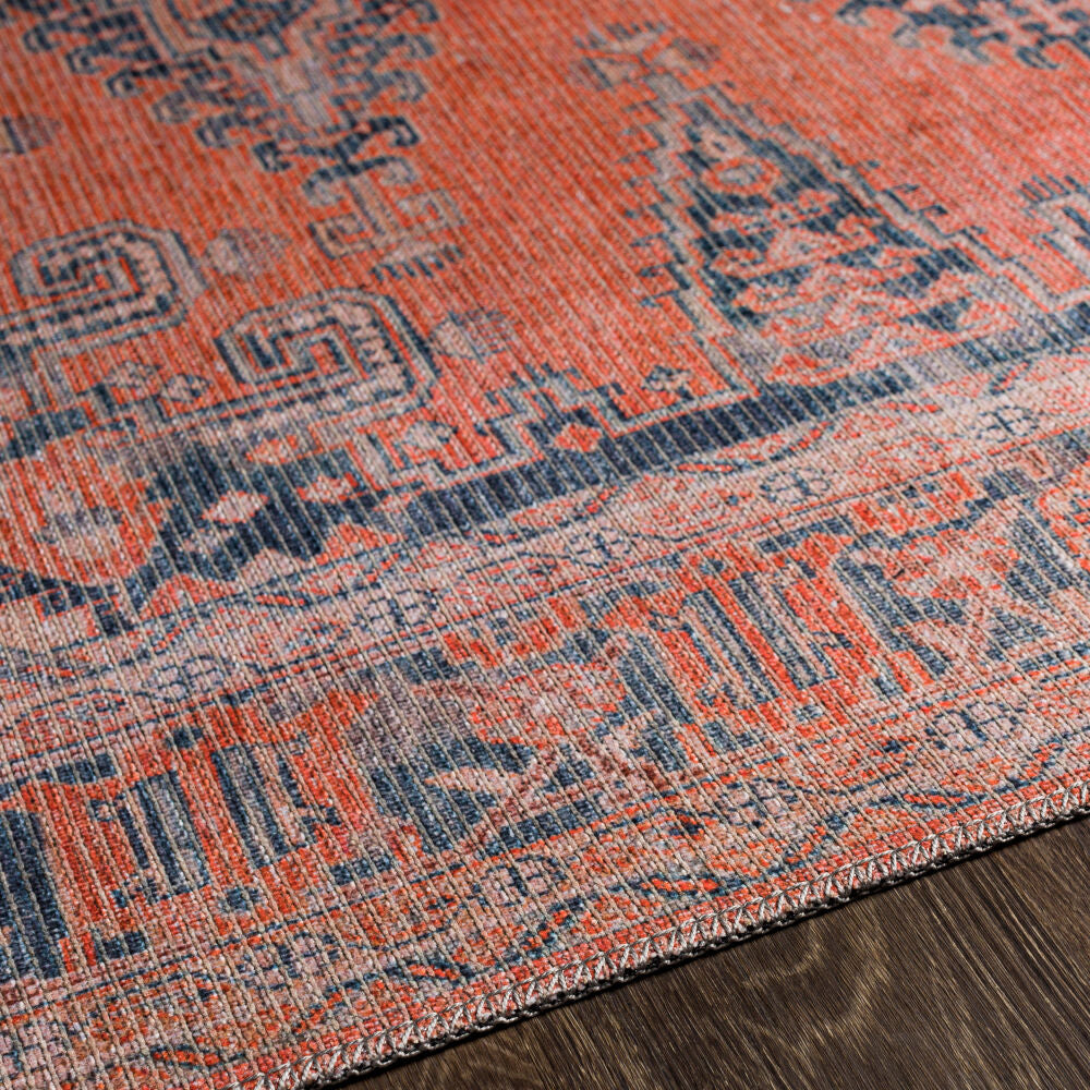 Colin Blue/Tan Machine Woven Rug - texture