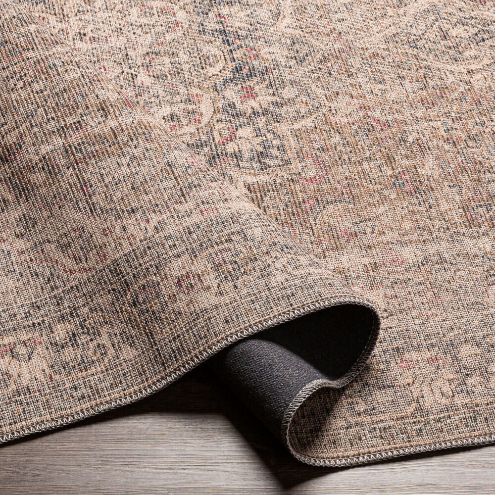 Colin Beige/Red Machine Woven Rug - fold