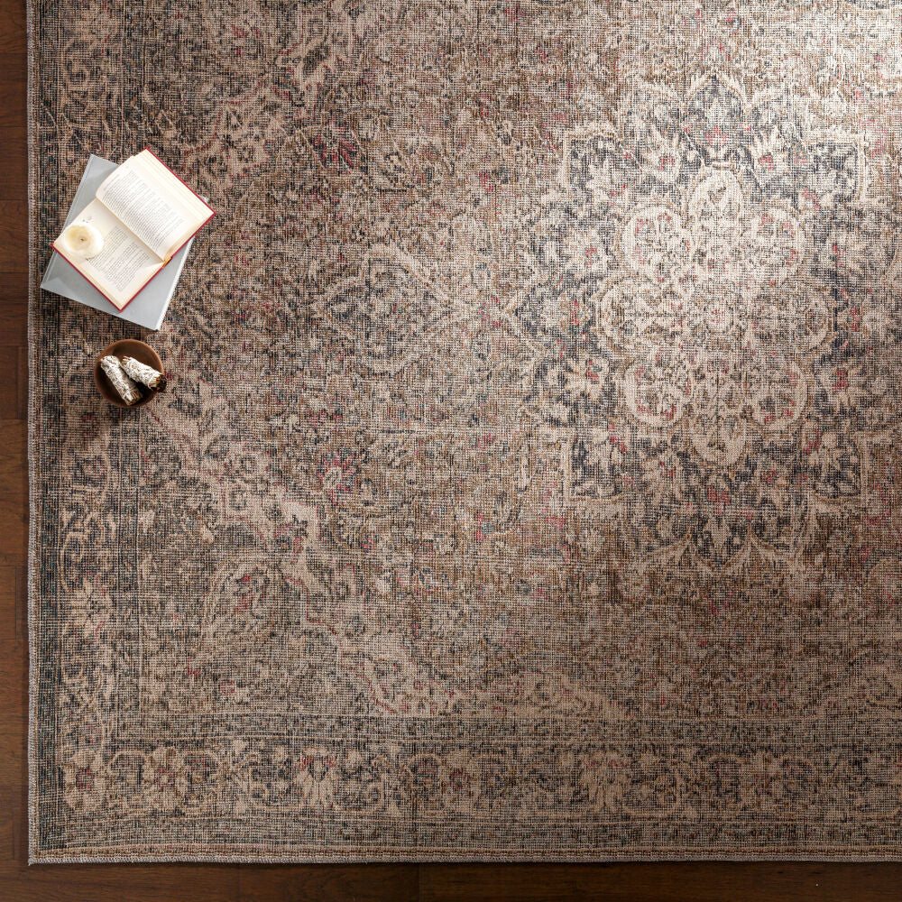 Colin Beige/Red Machine Woven Rug - styleshot