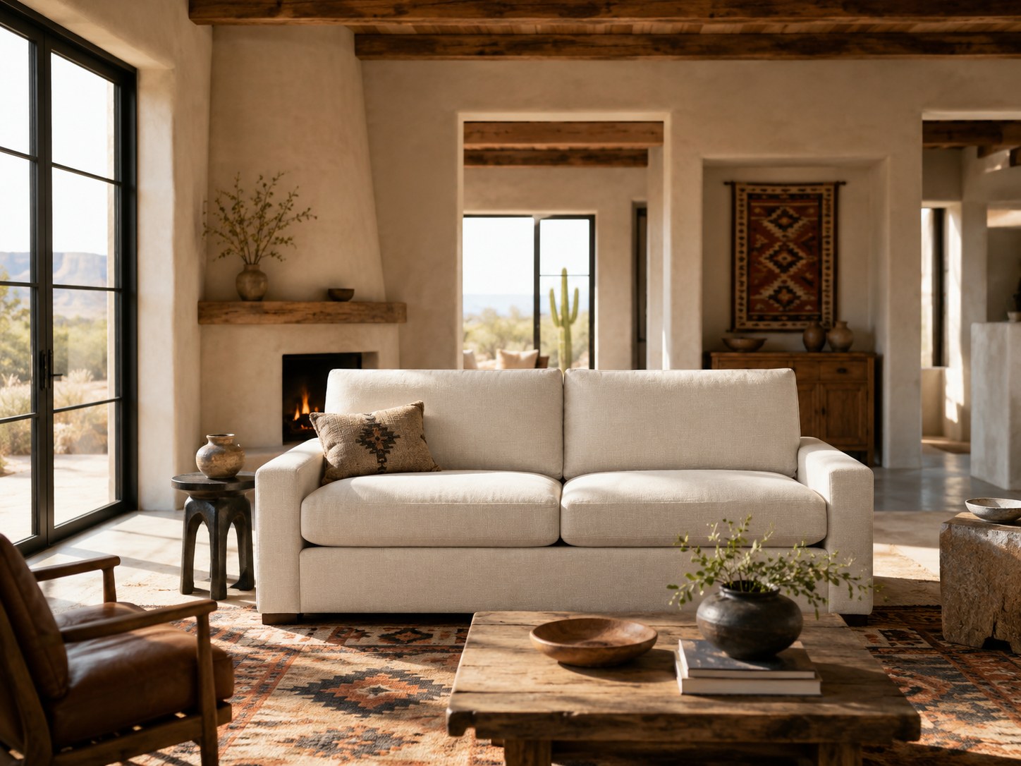 Cody 96″ Sofa in Cumberland Cream lifestyle image - Cumberland Cream Southwest