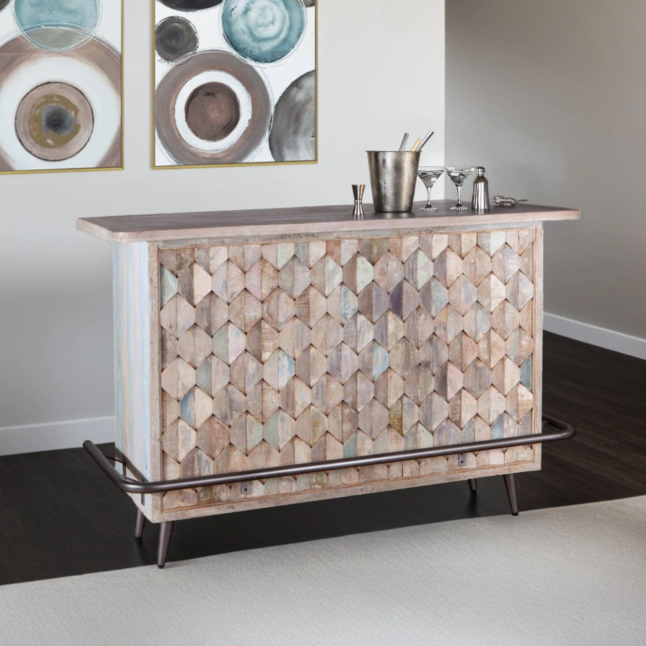 Shabby Chic Vintage Reclaimed Teak Bar Cabinet