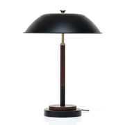 Cosmiclume Table Lamp | Matte Black Dome and Walnut Base