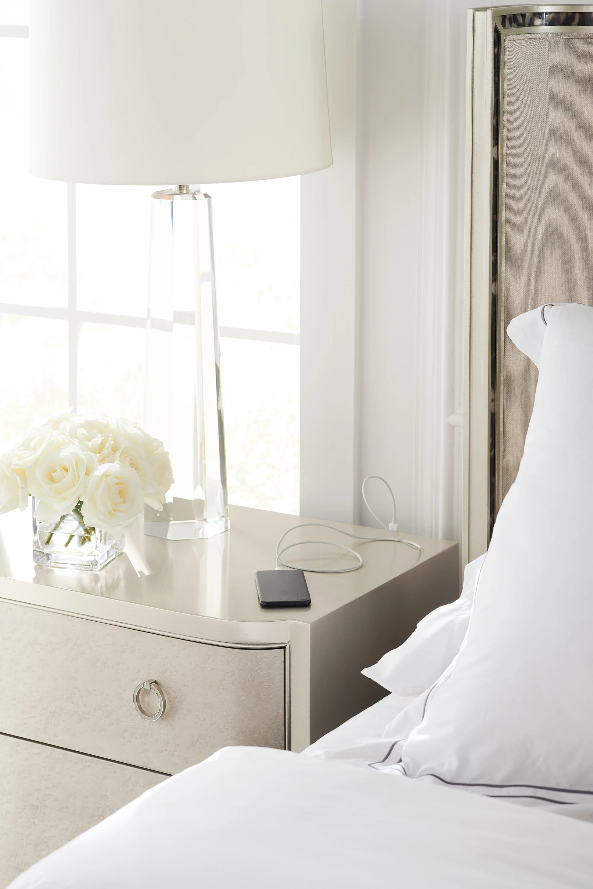 Perfect Match Soft Silver Paint Nightstand 36" by Caracole - view 3