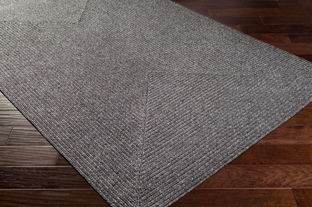 Chesapeake Bay Black Machine Woven Rug - corner