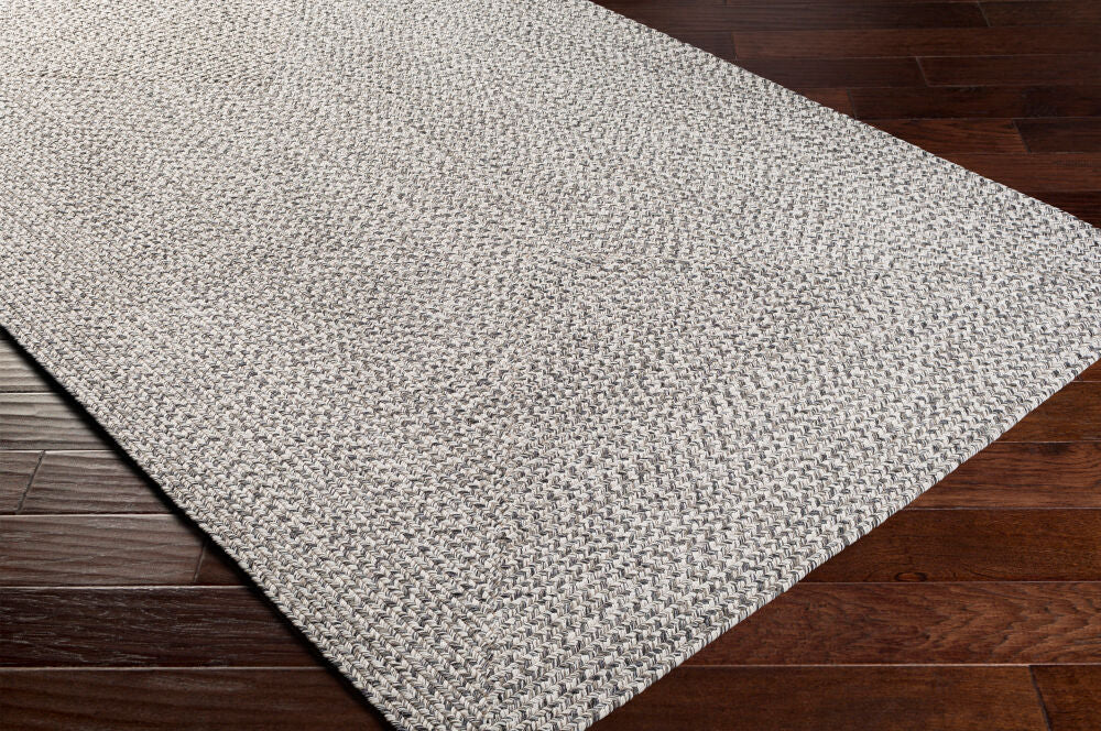 Chesapeake Bay Black/Cream Machine Woven Rug - corner