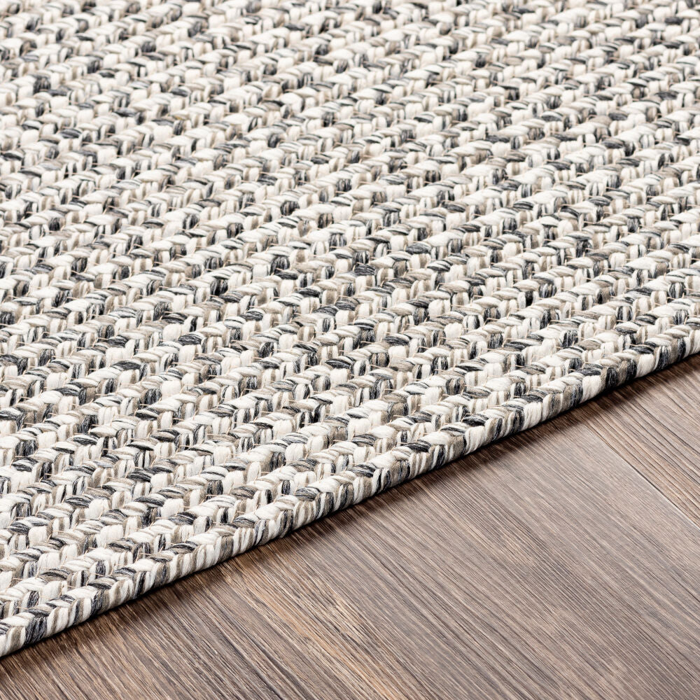 Chesapeake Bay Black/Cream Machine Woven Rug - texture