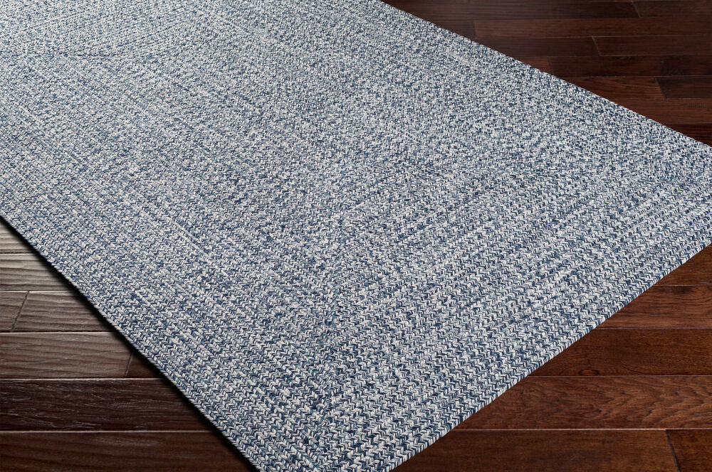 Chesapeake Bay Charcoal/Denim Machine Woven Rug - corner