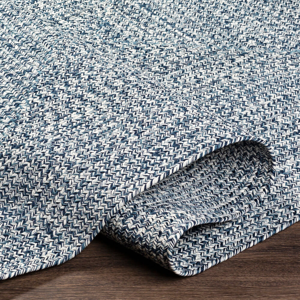 Chesapeake Bay Charcoal/Denim Machine Woven Rug - fold