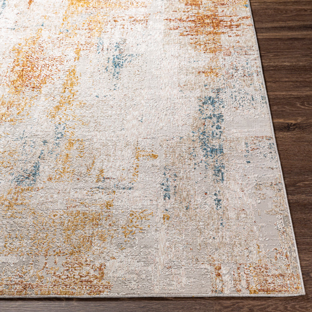Carmel Blue/Rust Machine Woven Rug CRL-2302 - front